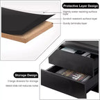 Comodino moderno a LED bianco/nero con 2 cassetti, per 1