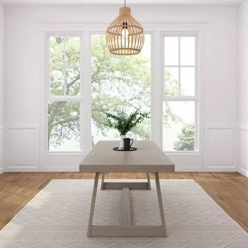 Plank+Beam 84 Dining Table for 8, Solid Wood Classic Farmhouse Style Kitchen Table