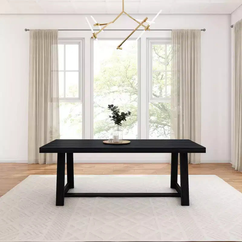 Plank+Beam 84 Dining Table for 8, Solid Wood Classic Farmhouse Style Kitchen Table