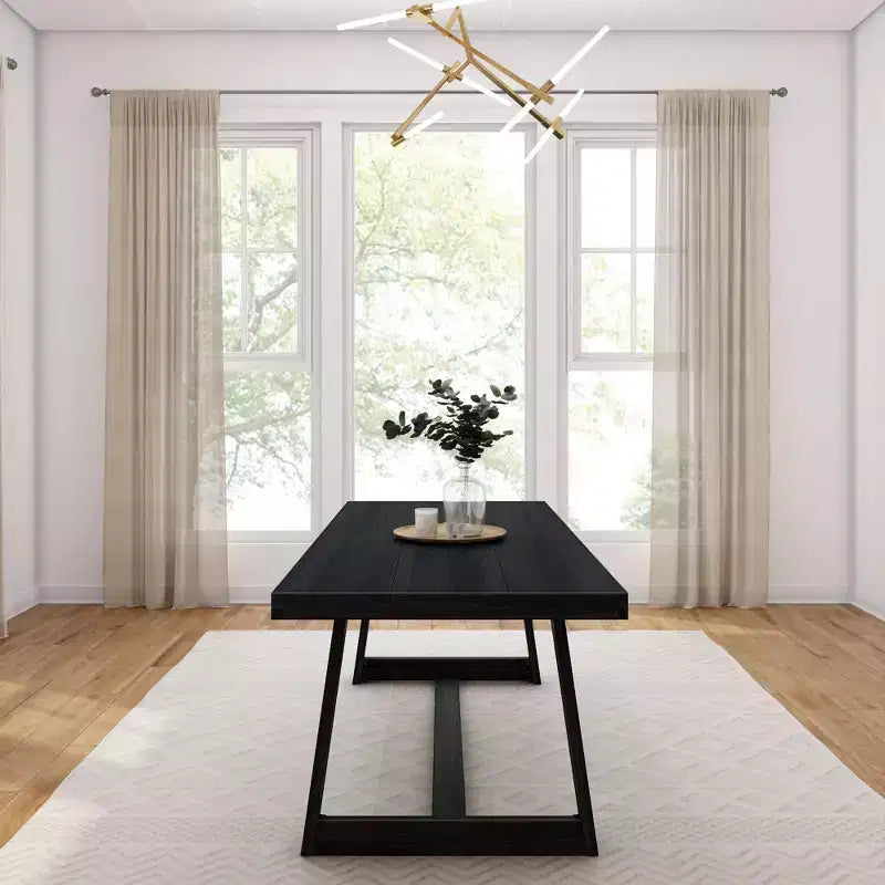 Plank+Beam 84 Dining Table for 8, Solid Wood Classic Farmhouse Style Kitchen Table