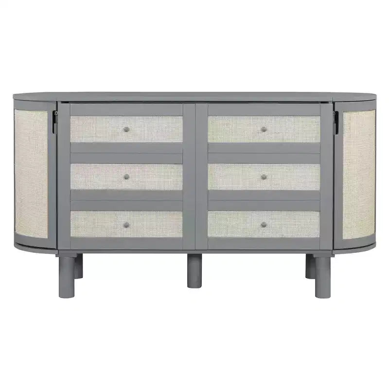 Whisen Full Murphy Bed with Hidden Storage & Modern Woven Design