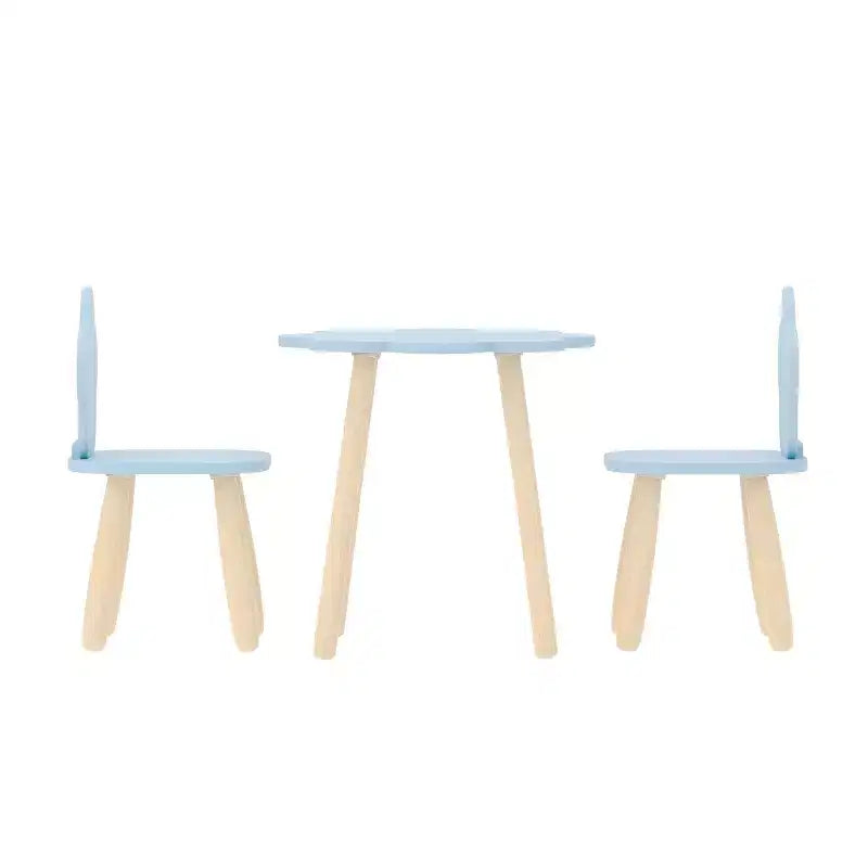 Buzz & Bloom Kids 3-Piece Wood Cloud-Shaped Table and Chairs Set