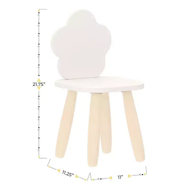 Buzz & Bloom Kids 3-Piece Wood Cloud-Shaped Table and Chairs Set
