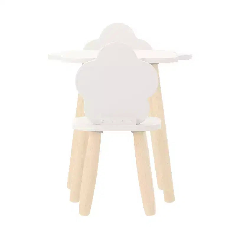 Buzz & Bloom Kids 3-Piece Wood Cloud-Shaped Table and Chairs Set