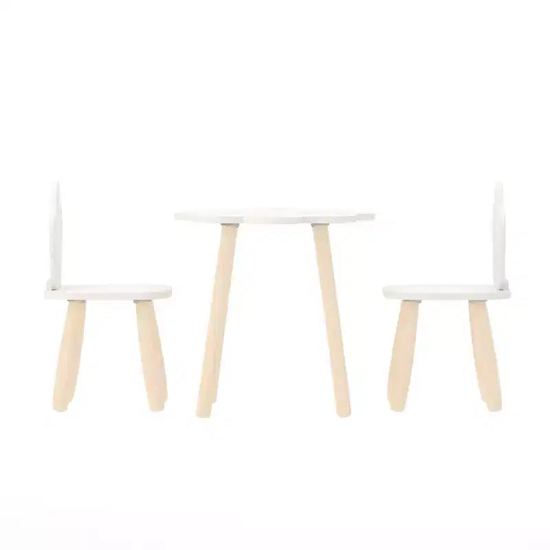 Buzz & Bloom Kids 3-Piece Wood Cloud-Shaped Table and Chairs Set