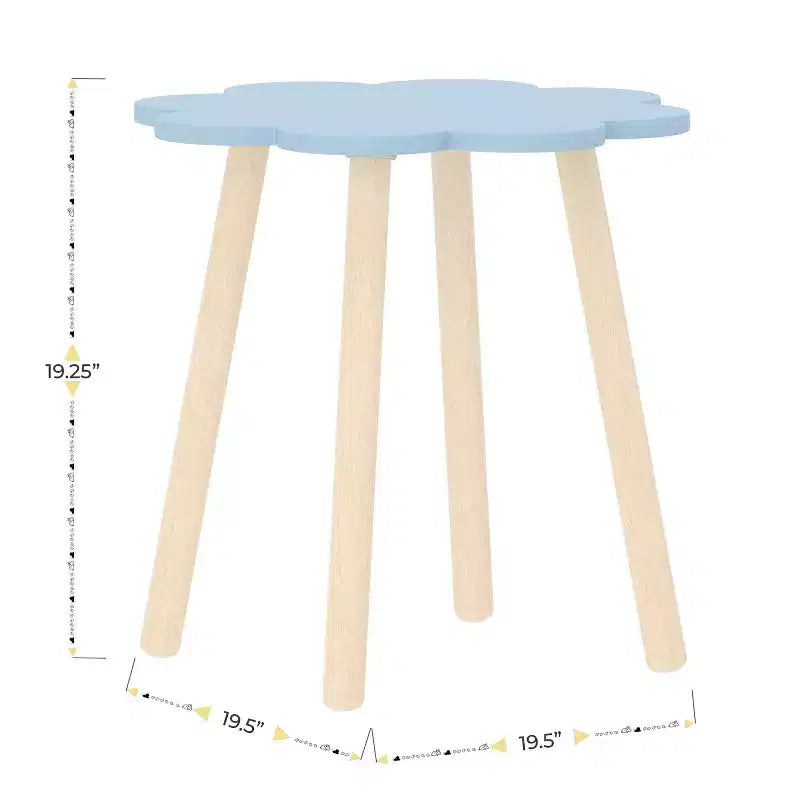 Buzz & Bloom Kids 3-Piece Wood Cloud-Shaped Table and Chairs Set