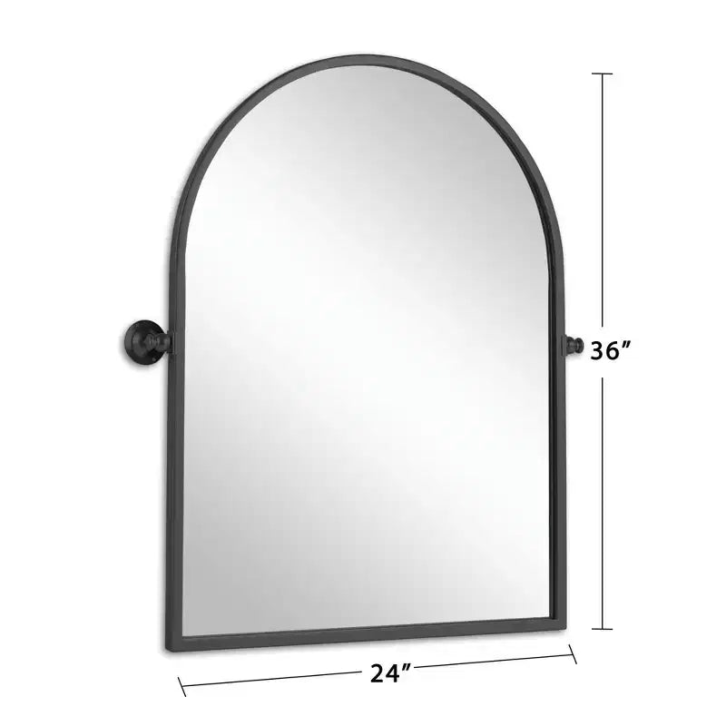 Specchio da parete ad arco nero, singolo