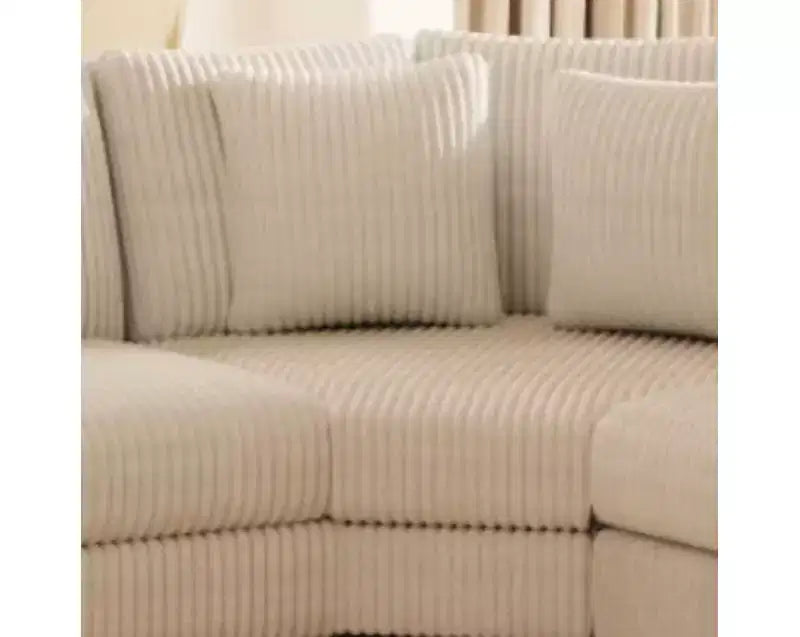GDFStudio Antonia Modular Beige Corduroy Upholstered L-Sectional Sofa with Built-In Shelf