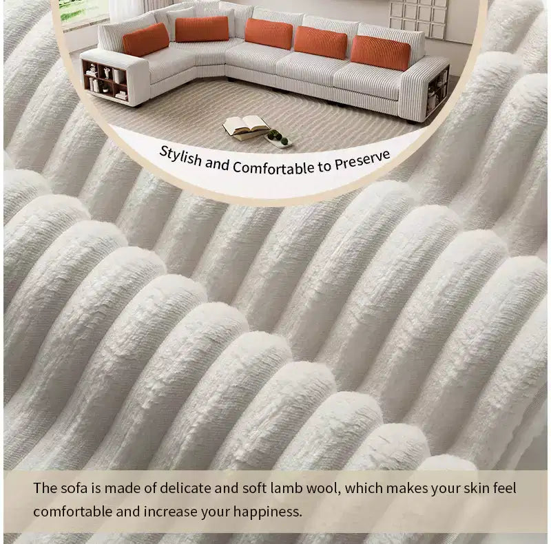 GDFStudio Antonia Modular Beige Corduroy Upholstered L-Sectional Sofa with Built-In Shelf