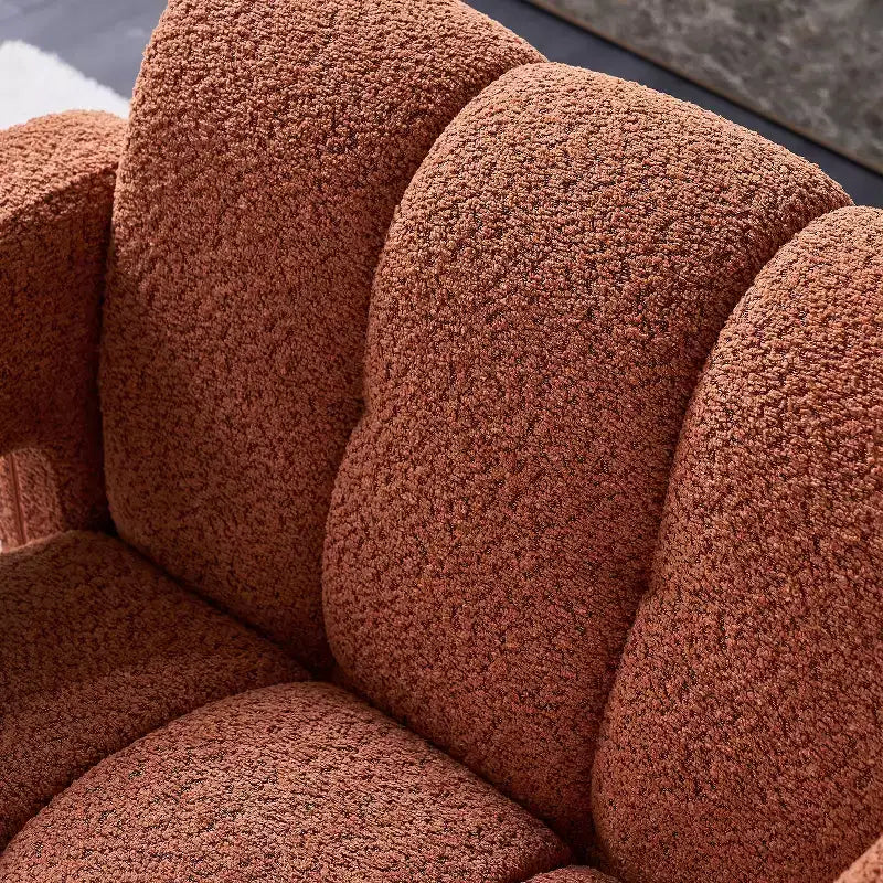 Poltrona in bouclé ampia – Nero / Arancione / Bianco, Posto singolo