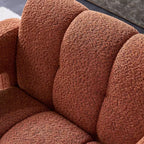 Poltrona in bouclé ampia – Nero / Arancione / Bianco, Posto singolo