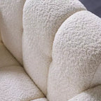 Poltrona in bouclé ampia – Nero / Arancione / Bianco, Posto singolo
