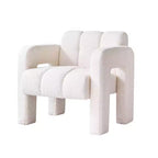 Poltrona in bouclé ampia – Nero / Arancione / Bianco, Posto singolo