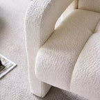 Poltrona in bouclé ampia – Nero / Arancione / Bianco, Posto singolo