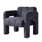 Poltrona in bouclé ampia – Nero / Arancione / Bianco, Posto singolo