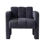 Poltrona in bouclé ampia – Nero / Arancione / Bianco, Posto singolo