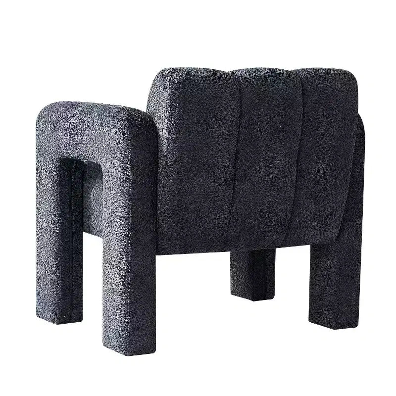 Poltrona in bouclé ampia – Nero / Arancione / Bianco, Posto singolo