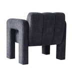 Poltrona in bouclé ampia – Nero / Arancione / Bianco, Posto singolo