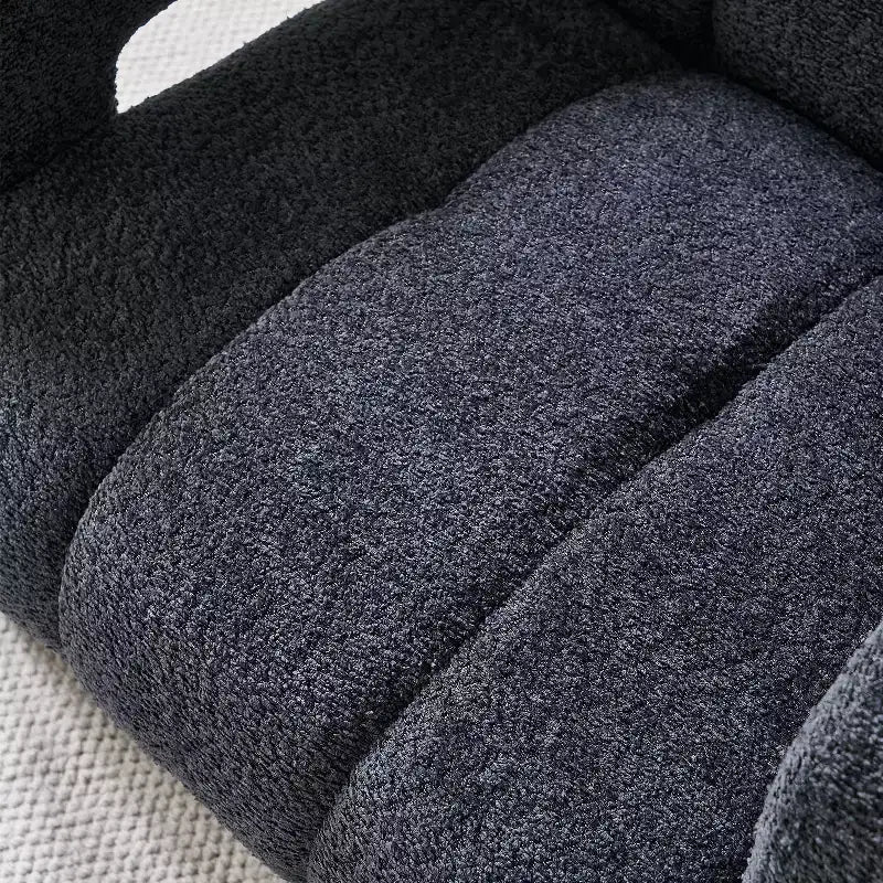 Poltrona in bouclé ampia – Nero / Arancione / Bianco, Posto singolo