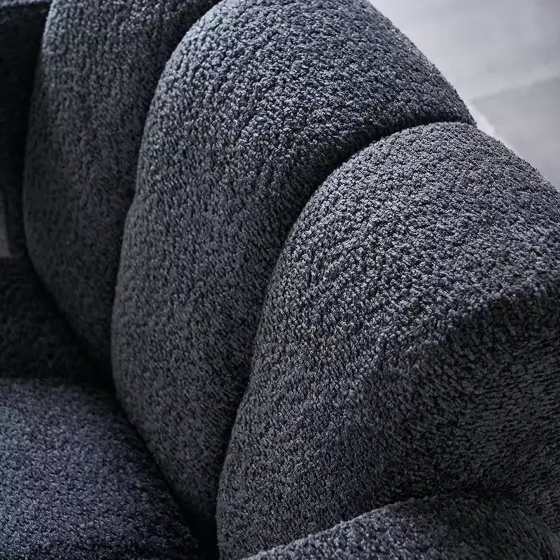 Poltrona in bouclé ampia – Nero / Arancione / Bianco, Posto singolo