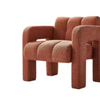 Poltrona in bouclé ampia – Nero / Arancione / Bianco, Posto singolo