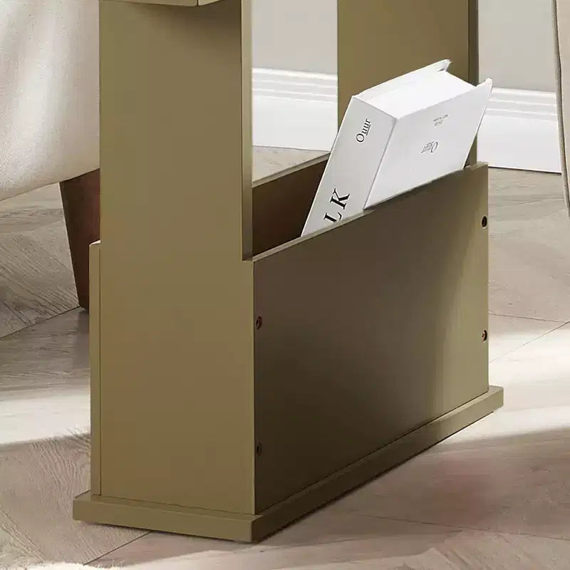 Kings Brand Furniture Narrow Side Table with Storage Shelf - Modern Slim Sofa End Table, Bedside Table with Magazine and Remote Holder