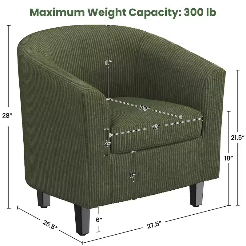 Yaheetech Set of 2 Barrel Shaped Accent Club Chairs for Living Room Bedroom Reception Room