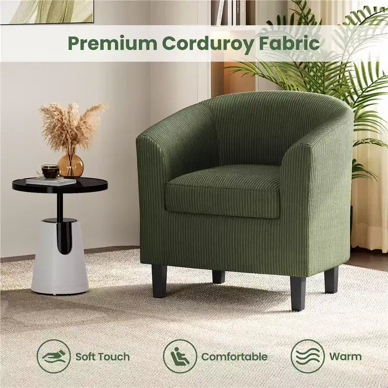 Yaheetech Set of 2 Barrel Shaped Accent Club Chairs for Living Room Bedroom Reception Room