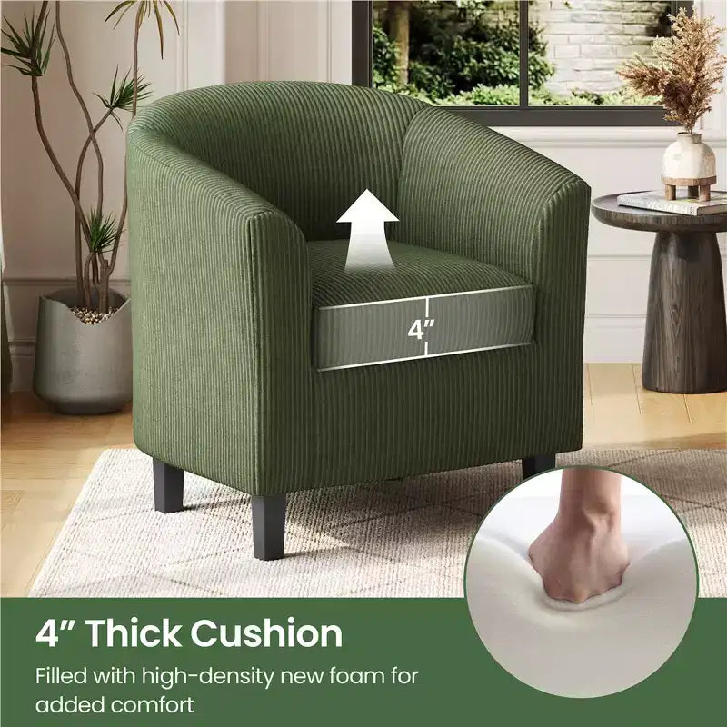 Yaheetech Set of 2 Barrel Shaped Accent Club Chairs for Living Room Bedroom Reception Room