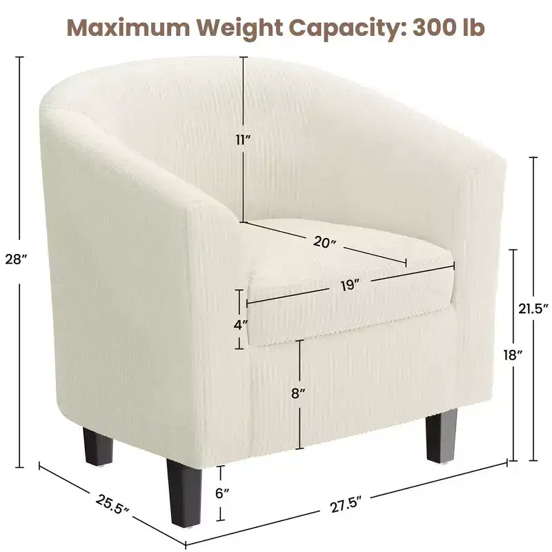 Yaheetech Set of 2 Barrel Shaped Accent Club Chairs for Living Room Bedroom Reception Room