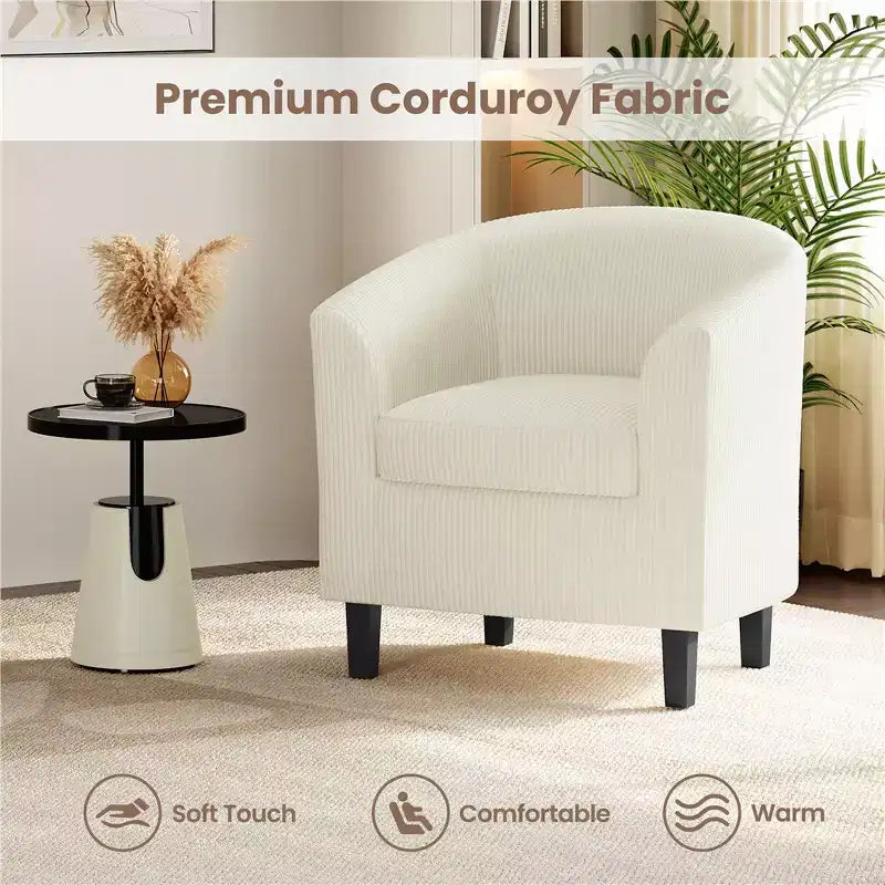 Yaheetech Set of 2 Barrel Shaped Accent Club Chairs for Living Room Bedroom Reception Room