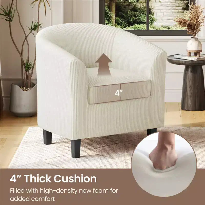 Yaheetech Set of 2 Barrel Shaped Accent Club Chairs for Living Room Bedroom Reception Room