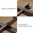 Struttura letto a piattaforma doppia noce / nero / grigio con luci a LED e stazione di ricarica, singola