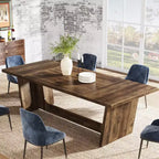 Tavolo da pranzo rettangolare stile rustico (farmhouse) nero / marrone scuro / marrone chiaro, 6-8 posti