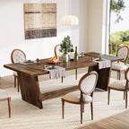 Tavolo da pranzo rettangolare stile rustico (farmhouse) nero / marrone scuro / marrone chiaro, 6-8 posti