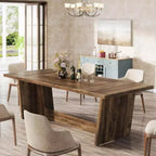 Tavolo da pranzo rettangolare stile rustico (farmhouse) nero / marrone scuro / marrone chiaro, 6-8 posti