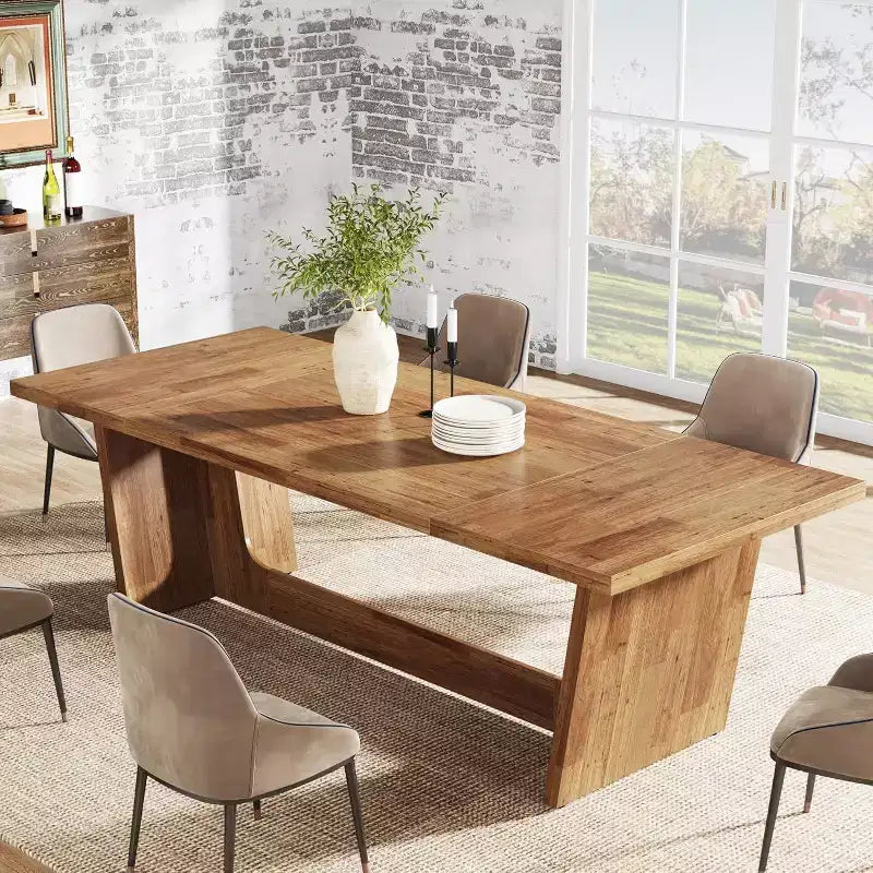 Tavolo da pranzo rettangolare stile rustico (farmhouse) nero / marrone scuro / marrone chiaro, 6-8 posti