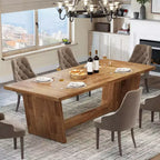 Tavolo da pranzo rettangolare stile rustico (farmhouse) nero / marrone scuro / marrone chiaro, 6-8 posti