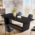 Tavolo da pranzo rettangolare stile rustico (farmhouse) nero / marrone scuro / marrone chiaro, 6-8 posti
