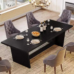 Tavolo da pranzo rettangolare stile rustico (farmhouse) nero / marrone scuro / marrone chiaro, 6-8 posti