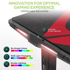Scrivania elettrica regolabile nera RGB, monoposto, 65"L x 27,5"P