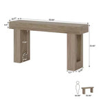 Divano e tavolino da ingresso in legno rustico naturale/grigio, montaggio 1 persona