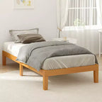 Struttura Letto Minimalista in Legno Naturale, Senza Testiera, 1–2 Posti