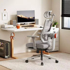 Sedia da Ufficio Ergonomica Nera in Rete con Poggiapiedi, Braccioli 4D, Singola