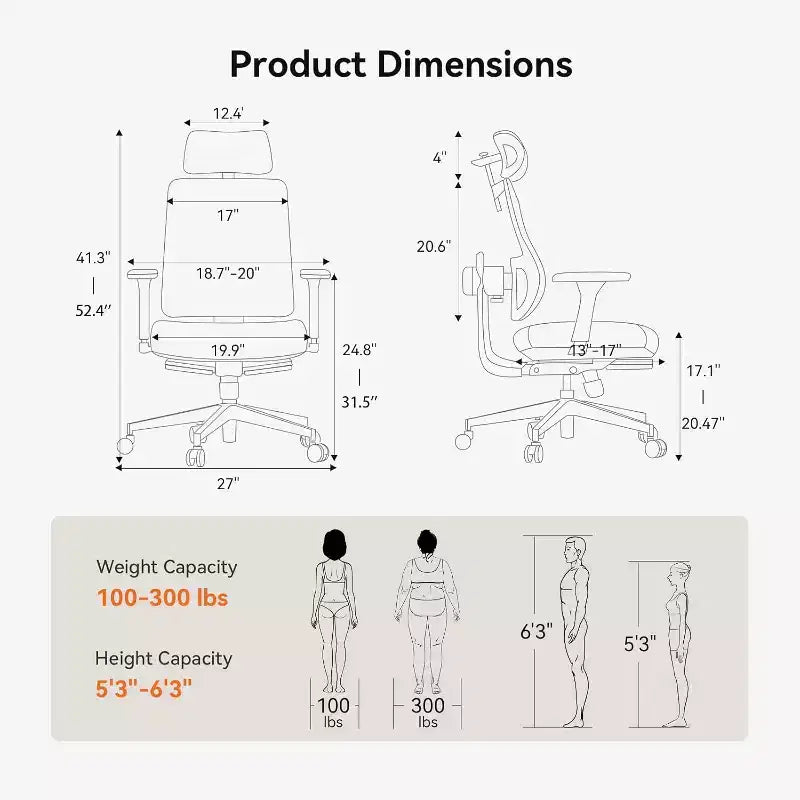 Sedia da Ufficio Ergonomica Nera in Rete con Poggiapiedi, Braccioli 4D, Singola