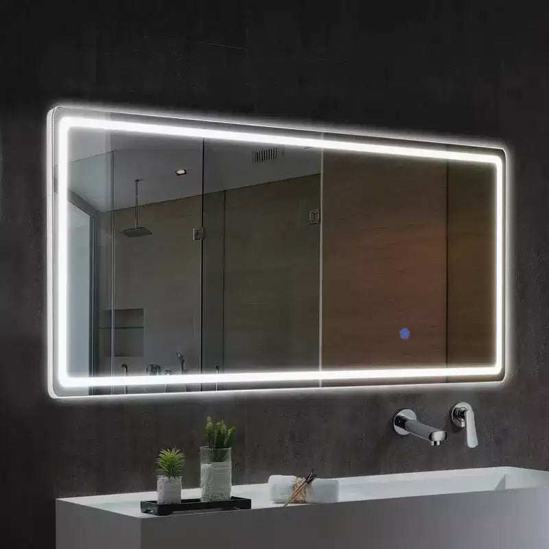 Specchio da parete rettangolare nero, cornice in metallo, 38" x 26", singolo