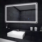 Specchio da parete rettangolare nero, cornice in metallo, 38" x 26", singolo