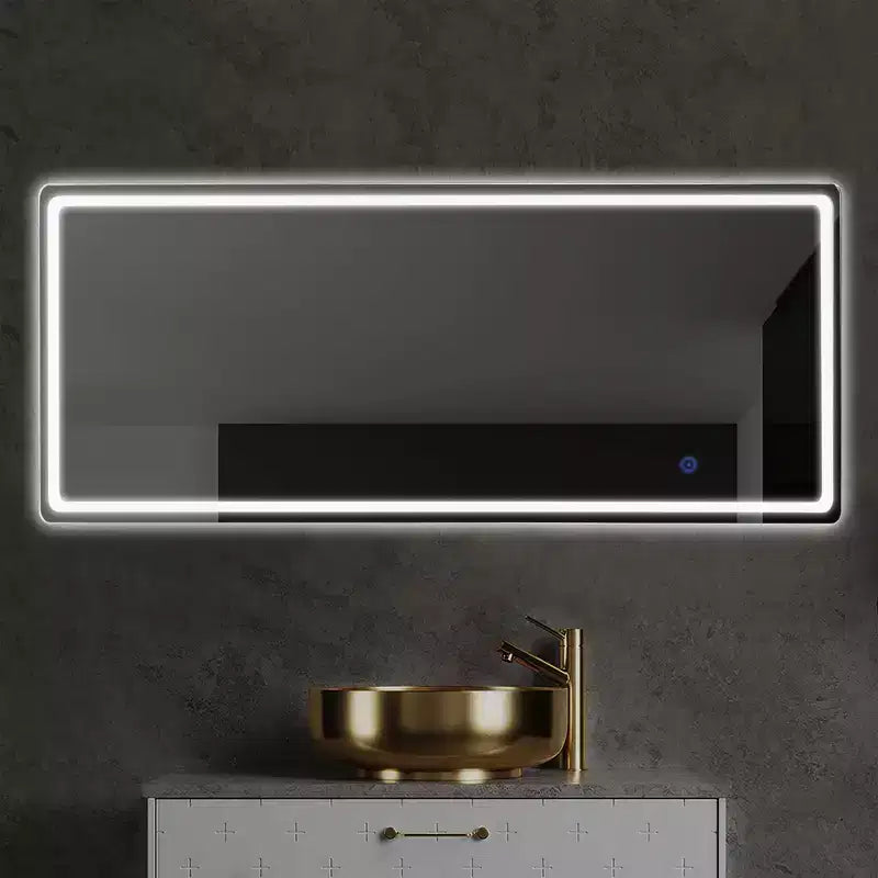 Specchio da parete rettangolare nero, cornice in metallo, 38" x 26", singolo