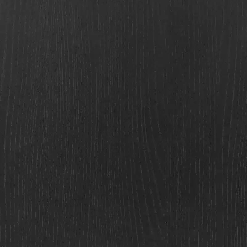 Comodino di metà secolo nero/naturale con cassetto in rattan e ripiano aperto