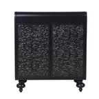 Credenza Nera a 2 Ante con Dettagli Dorati, Montaggio per 1 Persona